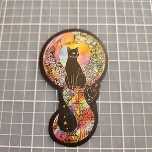 10/$10 Sticker Stained Glass Black Cat Theme Wicca Witchy